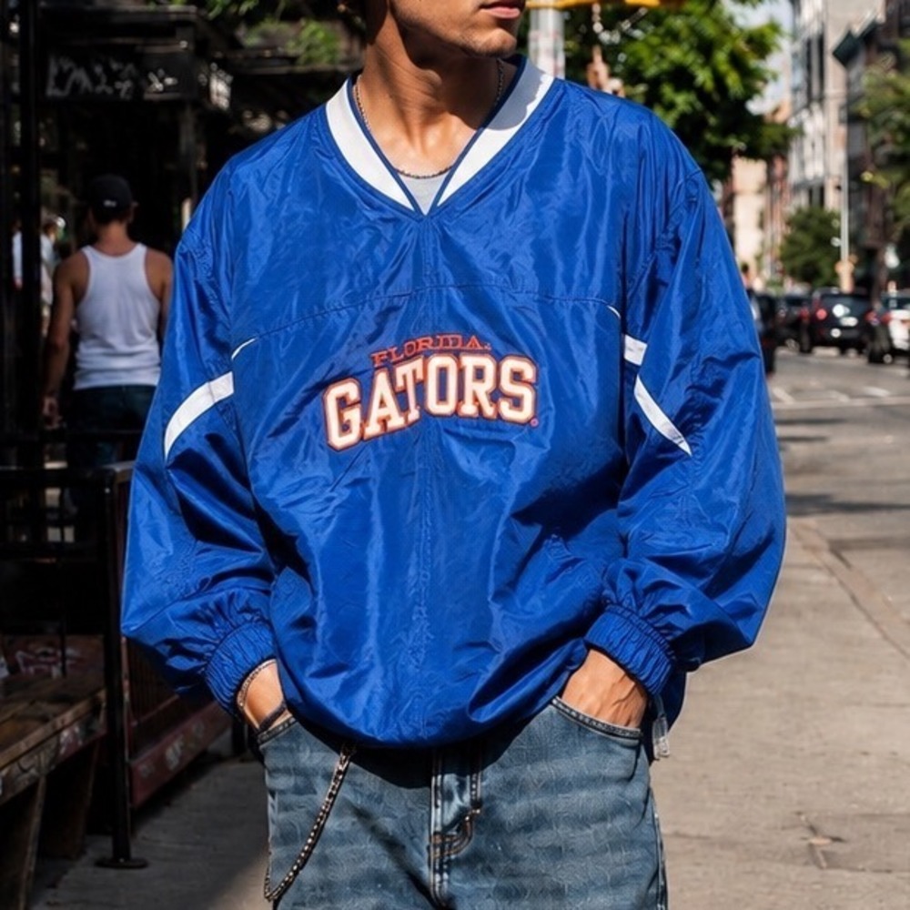 Vtg Starter Florida Gators Windbreaker Pullover Blue V-Neck XL 4005R Style B6